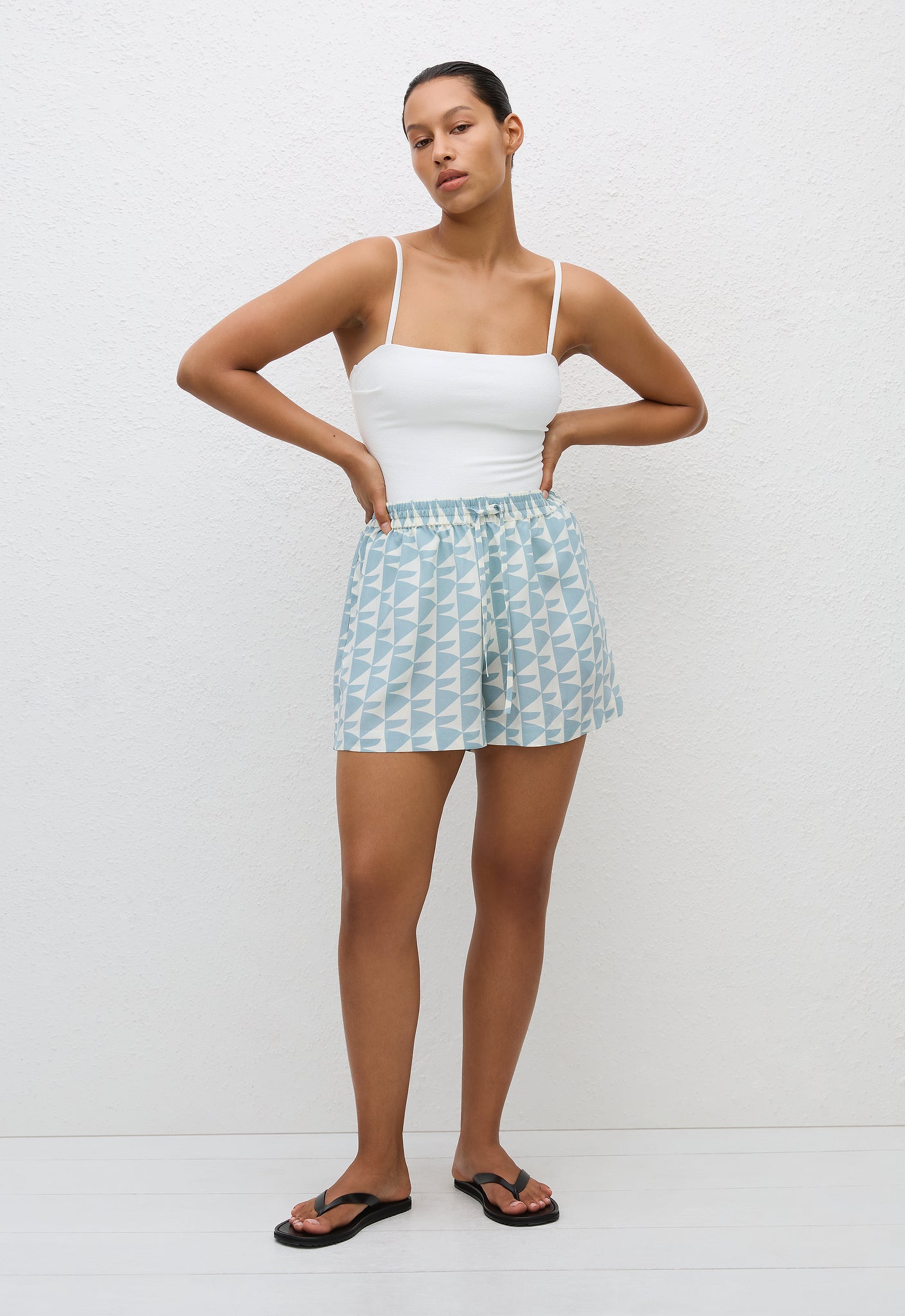 Drawstring Silk Shorts