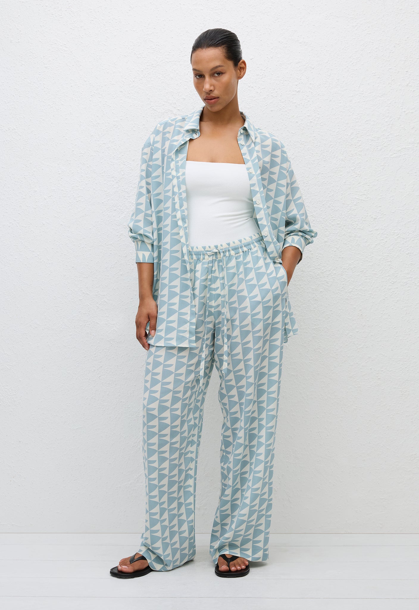 Drawstring Silk Pant