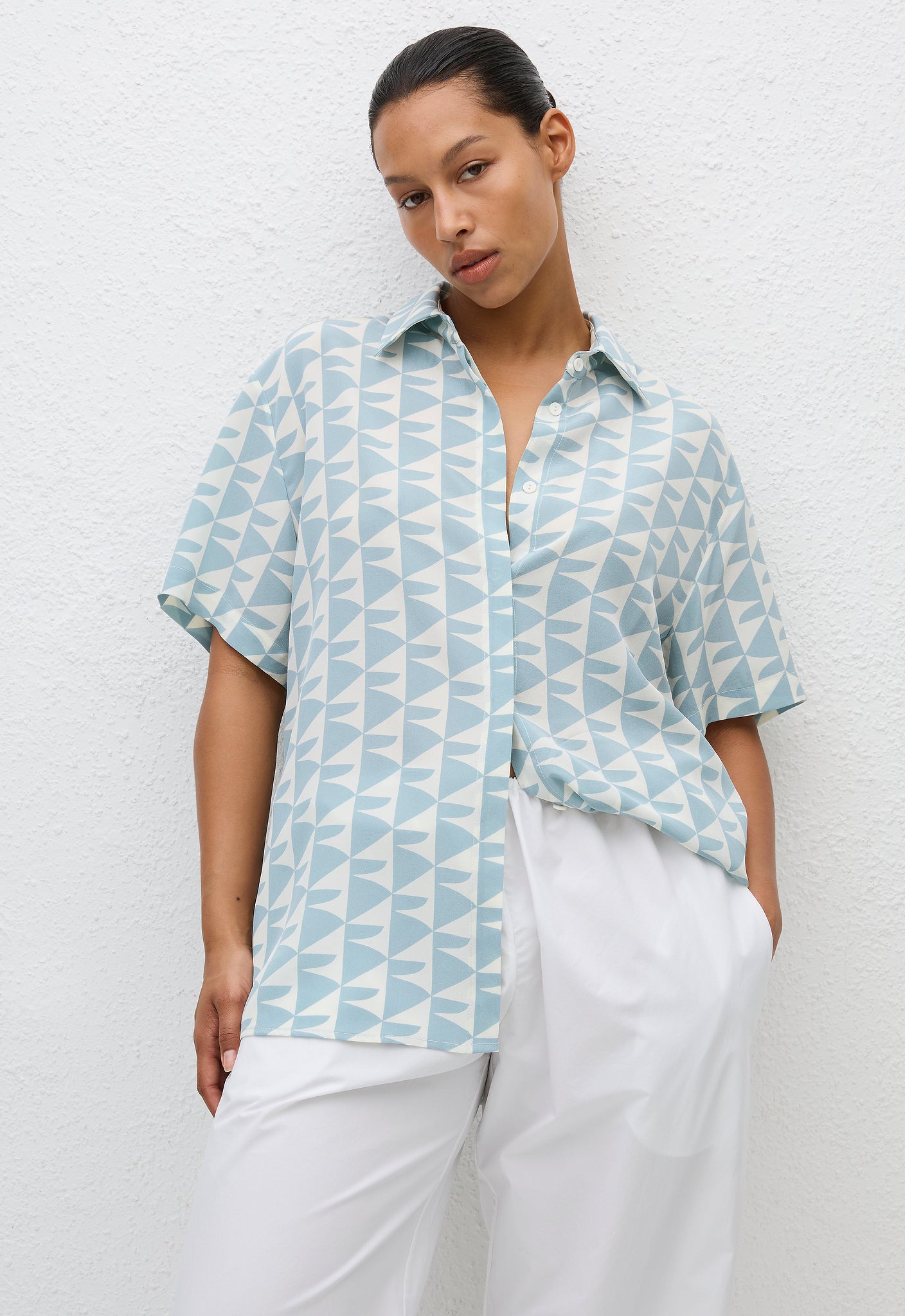 Short Sleeve Silk Shirt