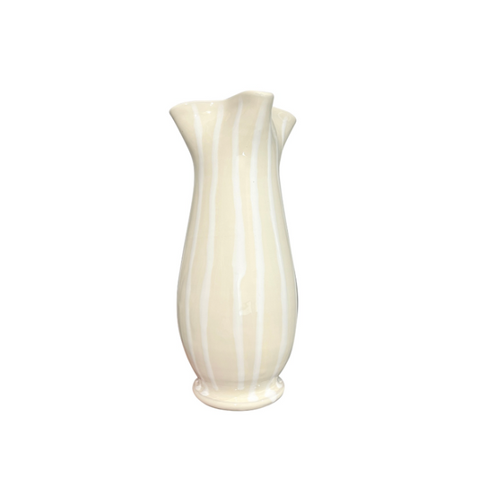 Lido Pinch Vase, Cream