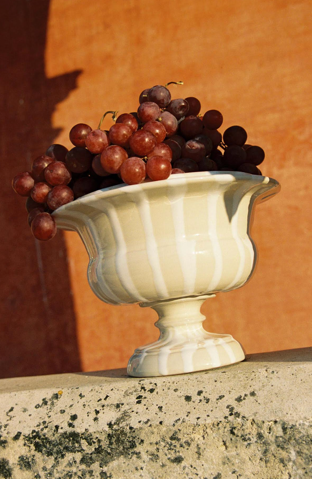 Grande Ceramic Pedestal Champagne Urn, Cream